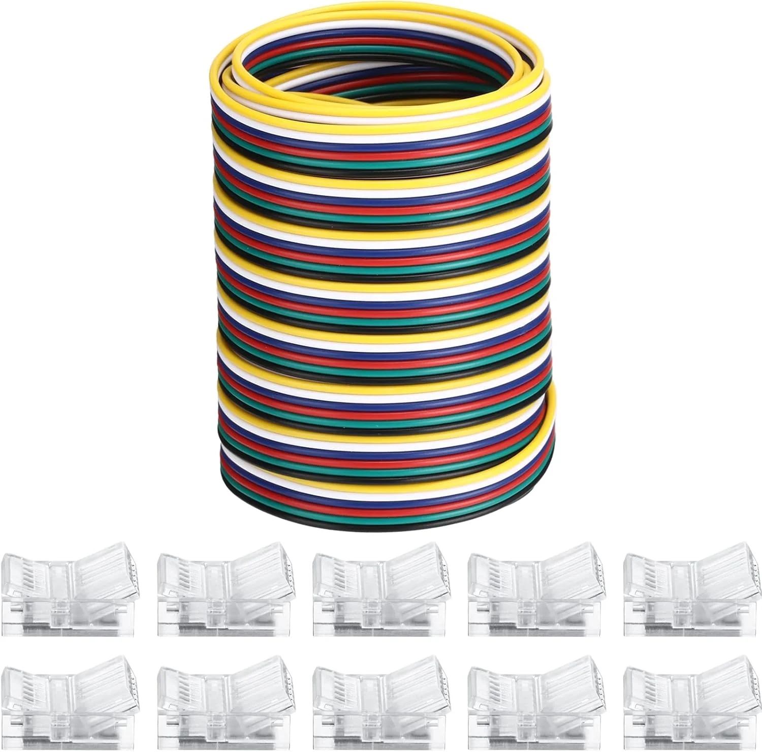 اتصالات نوار LED بدون لحیم کاری Flutesan، بسته 10 عددی، اتصالات نورپردازی ریلی شفاف، چراغ های نوار سیمی، نوار LED 5 متری برای اتصال پین LED (6 پین، 12 میلی متر) اتصالات نوار LED بدون لحیم کاری Flutesan، بسته 10 عددی، اتصالات نورپردازی ریلی شفاف، چراغ های نوار سیمی، نوار LED 5 متری برای اتصال پین LED (6 پین، 12 میلی متر)