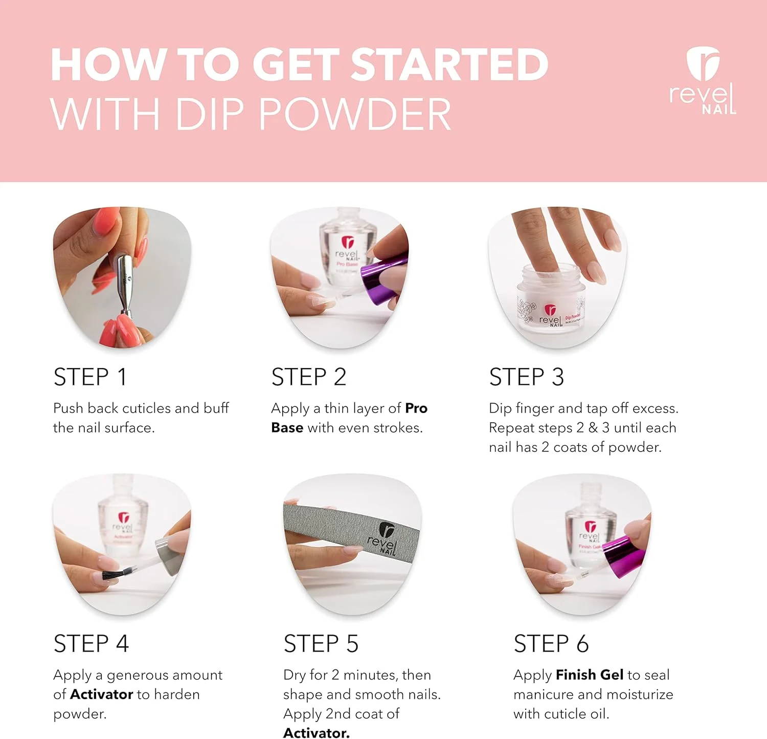 پودر دیپ ناخن Revel Nail - پودر درخشان برای ناخن، دیپ شفاف برای ناخن های DIY، پودر دیپ حرفه ای ناخن، لوازم طراحی ناخن - Margo، 1 اونس