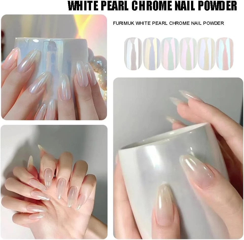 2 بسته پودر ناخن کروم مرواریدی سفید - پیگمنت پودر ناخن سفید صدفی جادویی با اثر آینه ای آرورا، هنر ناخن براق با درخشش بالا، گرد و غبار هولوگرافیک یخی آرورا برای تزئینات مانیکور 2 بسته پودر ناخن کروم مرواریدی سفید - پیگمنت پودر ناخن سفید صدفی جادویی با اثر آینه ای آرورا، هنر ناخن براق با درخشش بالا، گرد و غبار هولوگرافیک یخی آرورا برای تزئینات مانیکور