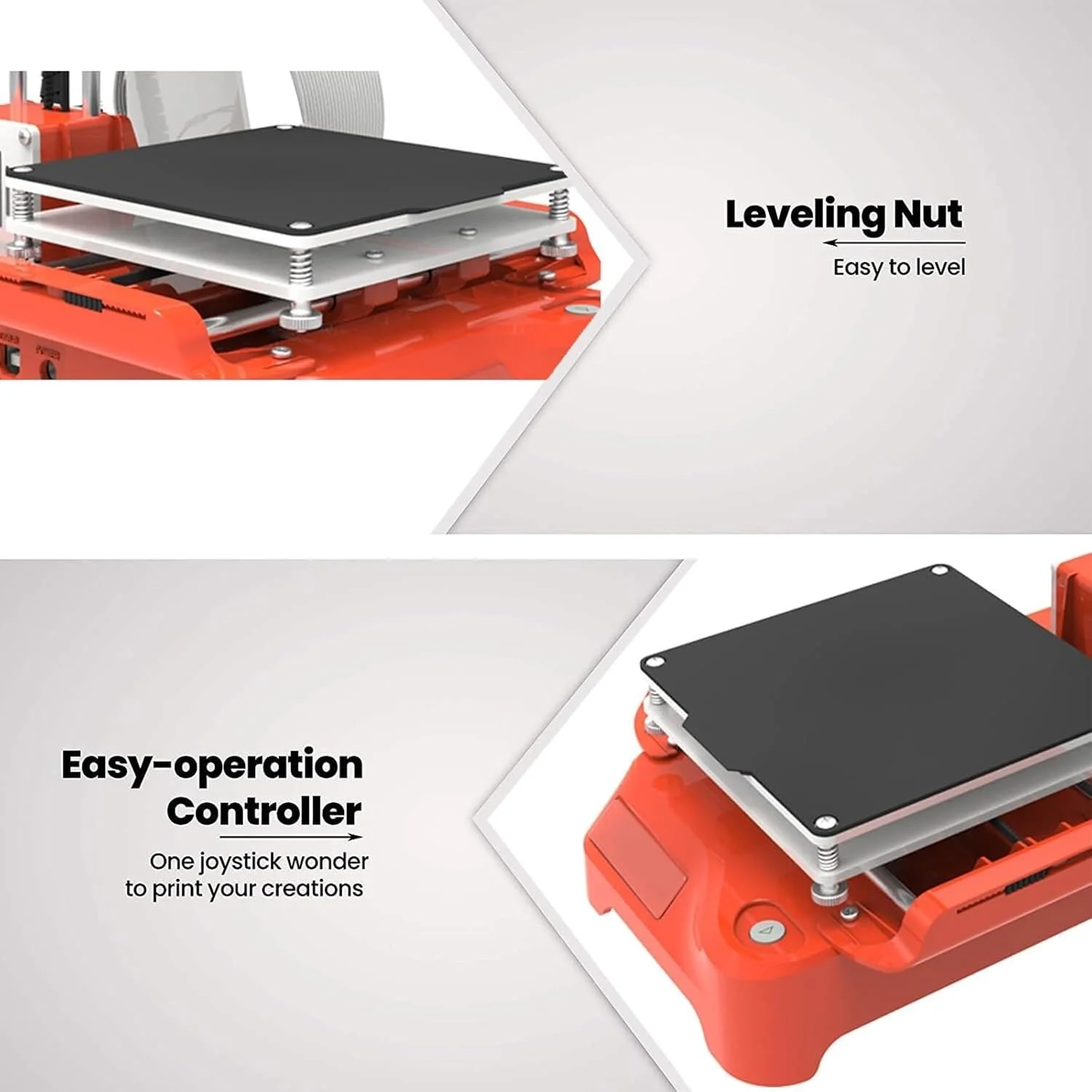 پرینتر سه بعدی مینی برای کودکان، پرینتر سه بعدی رومیزی مینی با 5 متر مواد مصرفی، اندازه چاپ 100X100X100 میلی متر، پرینتر بدون نیاز به تراز برای مبتدیان، کودکان، آموزش دانش آموزی (نارنجی)