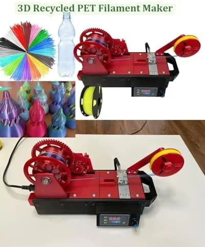 اکسترودرهای پرینتر سه بعدی - دستگاه تولید فیلامنت رومیزی برای بطری های PET بازیافتی - ایده آل برای خانواده ها، سازندگان DIY و استودیوهای کوچک