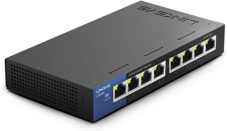 سوییچ 8 پورت گیگابیتی دسکتاپ تجاری Linksys LGS108 سوییچ 8 پورت گیگابیتی دسکتاپ تجاری Linksys LGS108