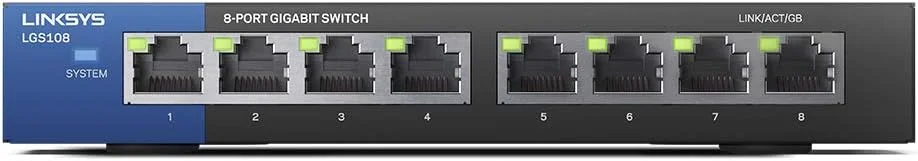 سوییچ 8 پورت گیگابیتی دسکتاپ تجاری Linksys LGS108 سوییچ 8 پورت گیگابیتی دسکتاپ تجاری Linksys LGS108