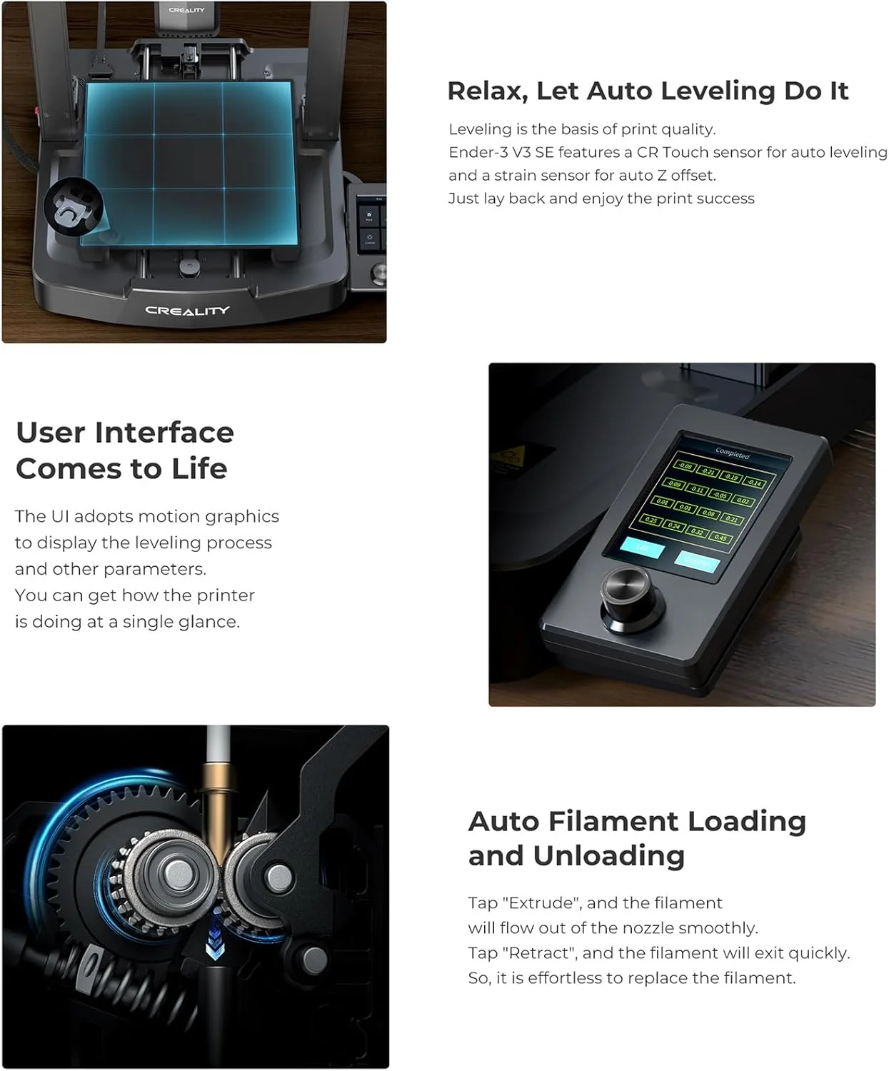 پرینتر سه بعدی Domary Ender-3 V3 SE با تراز خودکار CR Touch، ابعاد چاپ 220 * 220 * 250 میلی متر و اکسترودر مستقیم Sprite، محور Z دوتایی پایدار برای اطمینان از کیفیت چاپ بالا با صفحه نمایش رنگی 3.2 اینچی پرینتر سه بعدی Domary Ender-3 V3 SE با تراز خودکار CR Touch، ابعاد چاپ 220 * 220 * 250 میلی متر و اکسترودر مستقیم Sprite، محور Z دوتایی پایدار برای اطمینان از کیفیت چاپ بالا با صفحه نمایش رنگی 3.2 اینچی