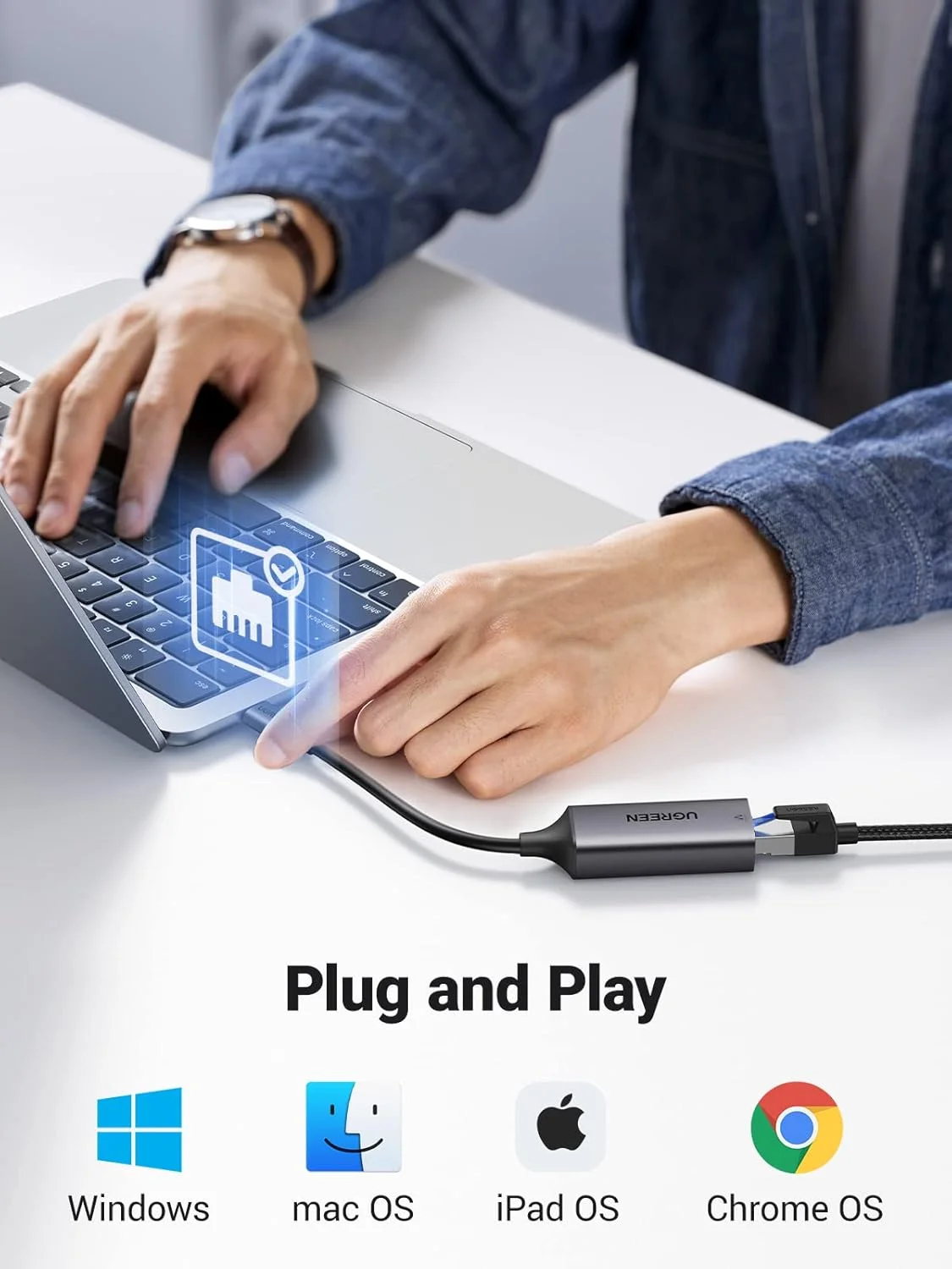 آداپتور USB C به اترنت UGREEN گیگابیتی Type C به RJ45، آداپتور شبکه سیمی سازگار با MacBook، Surface Pro، iPad Pro، Switch، PS5، Galaxy Tabs خاکستری آداپتور USB C به اترنت UGREEN گیگابیتی Type C به RJ45، آداپتور شبکه سیمی سازگار با MacBook، Surface Pro، iPad Pro، Switch، PS5، Galaxy Tabs خاکستری