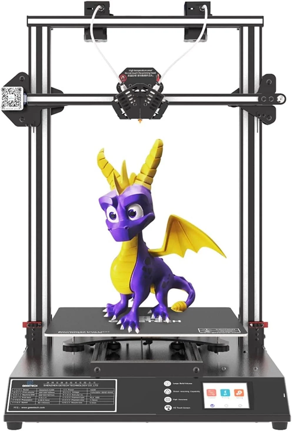 پرینتر سه بعدی FDM با پایه ساخت یکپارچه، تراز خودکار، قابلیت از سرگیری چاپ پس از قطع برق، مونتاژ سریع، ابعاد چاپ 320 * 320 * 420 میلی متر، ساختار صنعتی