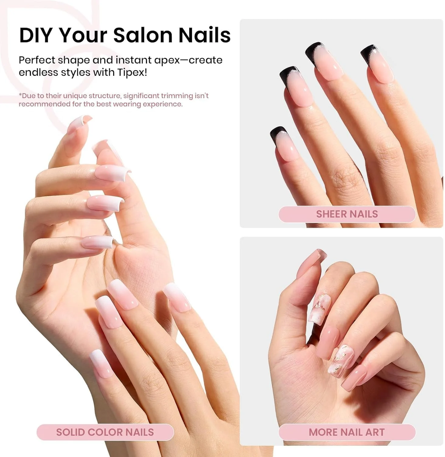 تیپ های ناخن فوری Beetles Tipex، ناخن های اکریلیک ضخیم تر از قبل ساخته شده و از قبل حکاکی شده مربعی کوتاه، ناخن های مصنوعی قوی با پوشش کامل، 192 عدد در 16 سایز تیپ های ناخن فوری Beetles Tipex، ناخن های اکریلیک ضخیم تر از قبل ساخته شده و از قبل حکاکی شده مربعی کوتاه، ناخن های مصنوعی قوی با پوشش کامل، 192 عدد در 16 سایز