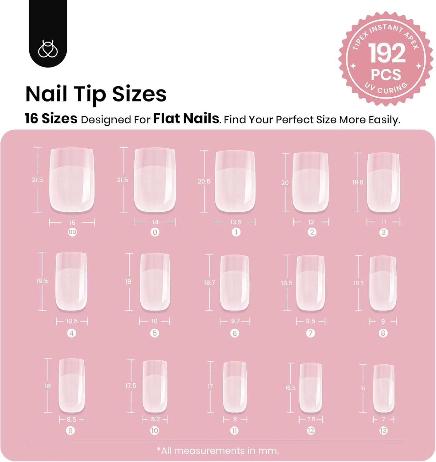 تیپ های ناخن فوری Beetles Tipex، ناخن های اکریلیک ضخیم تر از قبل ساخته شده و از قبل حکاکی شده مربعی کوتاه، ناخن های مصنوعی قوی با پوشش کامل، 192 عدد در 16 سایز تیپ های ناخن فوری Beetles Tipex، ناخن های اکریلیک ضخیم تر از قبل ساخته شده و از قبل حکاکی شده مربعی کوتاه، ناخن های مصنوعی قوی با پوشش کامل، 192 عدد در 16 سایز