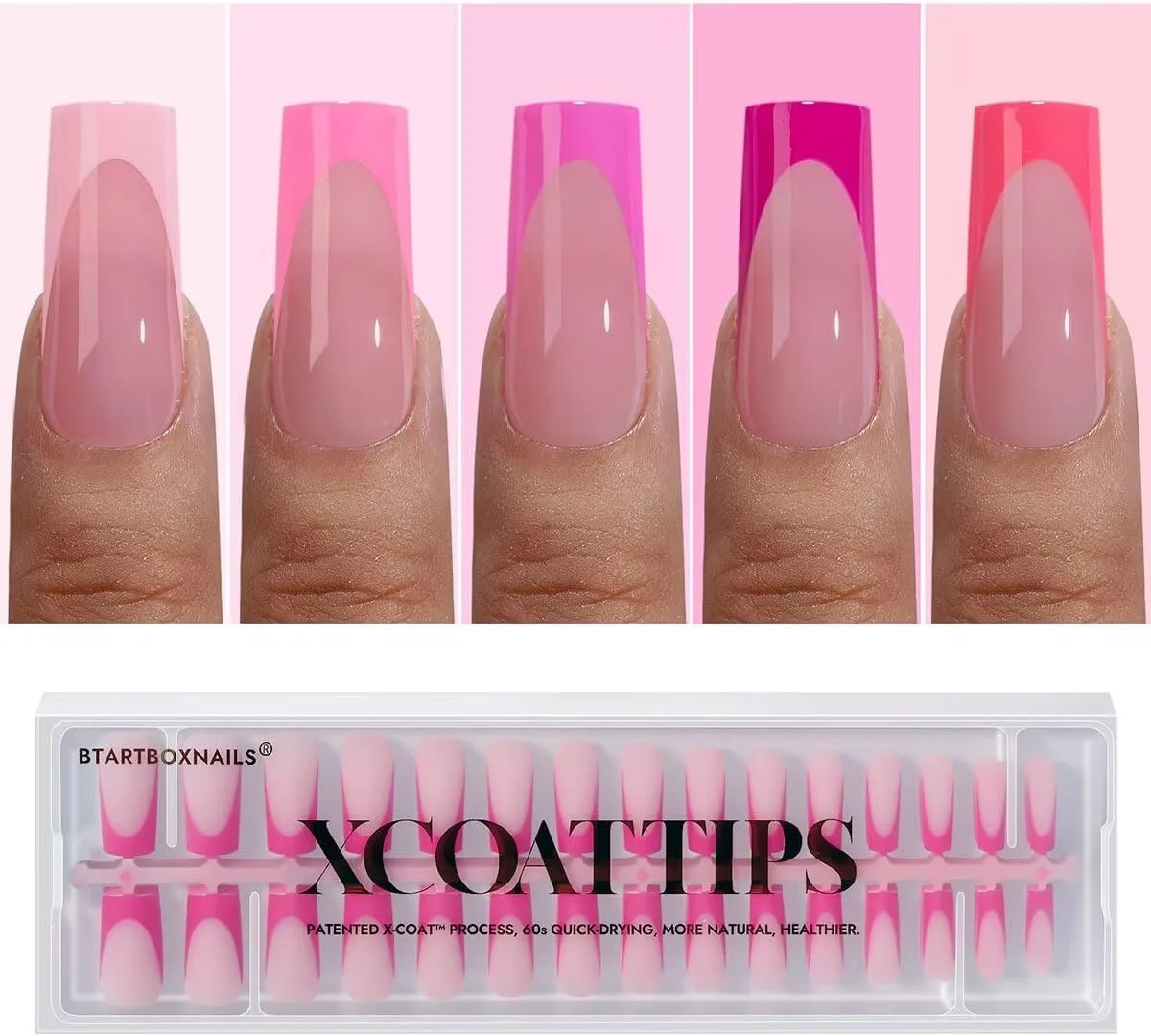 btartboxnails - ایده آل برای مانیکور فرانسوی کلاسیک - شامل 150 عدد تیپ فرنچ صورتی xcoat در شکل مربعی کشیده. ایده آل برای ایجاد یک مانیکور فرانسوی آبی کلاسیک با ساخت ژل btartboxnails - ایده آل برای مانیکور فرانسوی کلاسیک - شامل 150 عدد تیپ فرنچ صورتی xcoat در شکل مربعی کشیده. ایده آل برای ایجاد یک مانیکور فرانسوی آبی کلاسیک با ساخت ژل