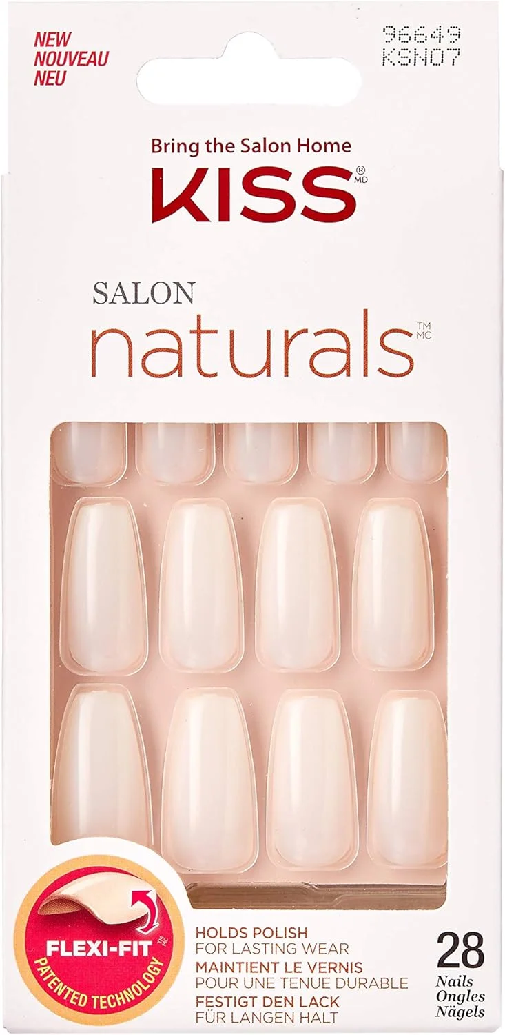 ناخن مصنوعی بلند مدل تابوتی Kiss Salon Naturals کد Ksn07، 2 گرم، سایز بزرگ ناخن مصنوعی بلند مدل تابوتی Kiss Salon Naturals کد Ksn07، 2 گرم، سایز بزرگ