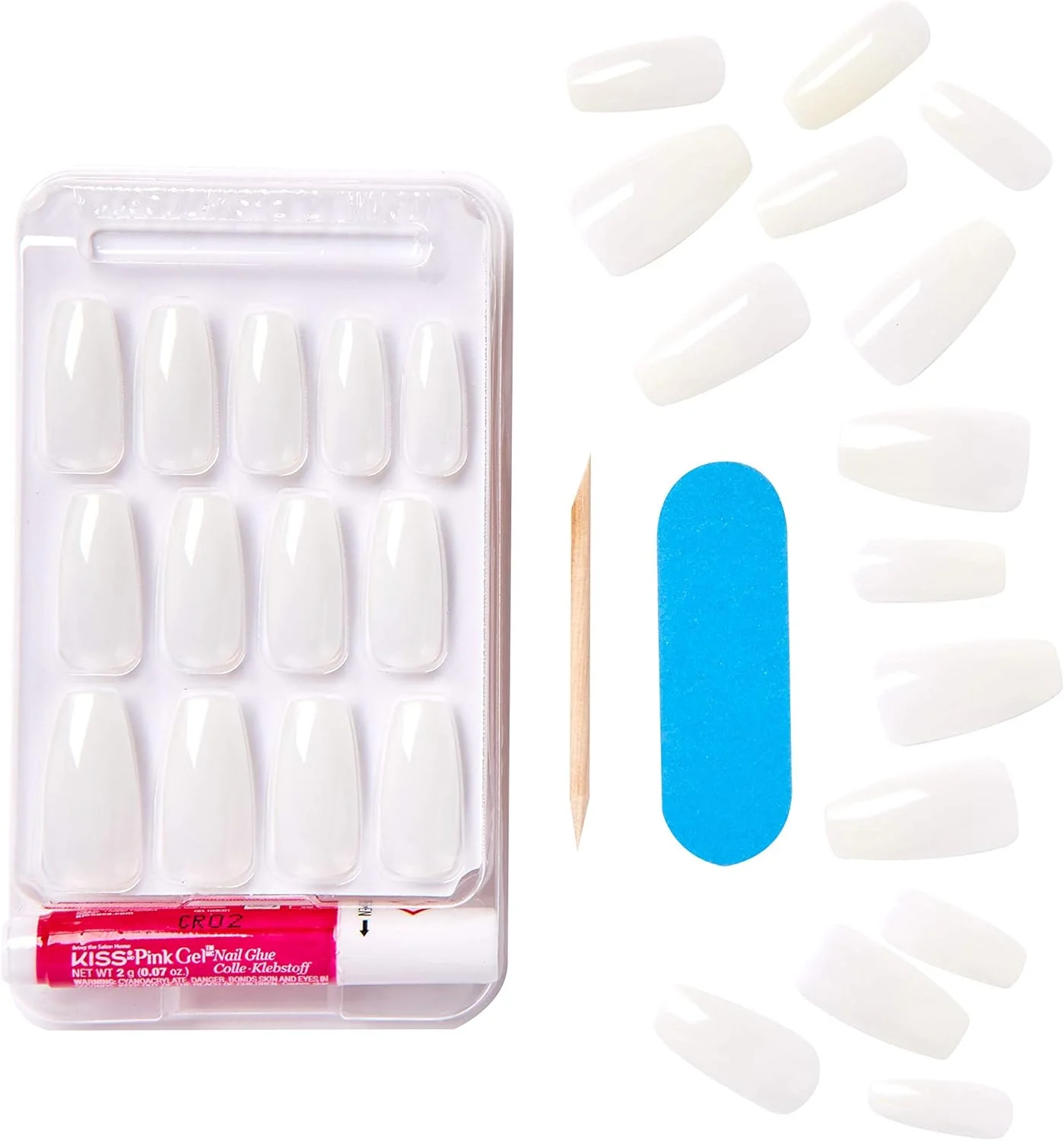 ناخن مصنوعی بلند مدل تابوتی Kiss Salon Naturals کد Ksn07، 2 گرم، سایز بزرگ ناخن مصنوعی بلند مدل تابوتی Kiss Salon Naturals کد Ksn07، 2 گرم، سایز بزرگ