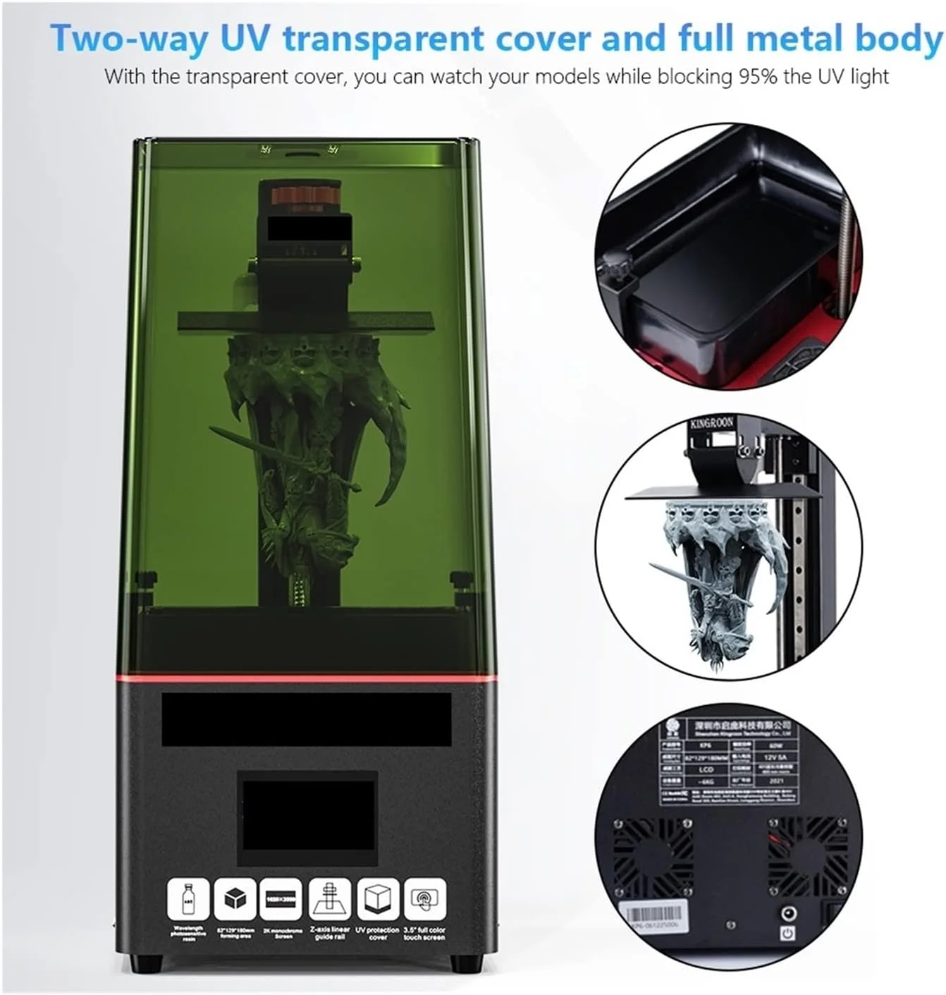 پرینتر سه بعدی HXYgddf KP6 با صفحه نمایش مونوکروم 2K 6.08 اینچی، پرینترهای LCD رزین UV، پرینت سه بعدی با سرعت بالا SLA، عملکرد ادامه چاپ (رنگ: KP6 Mono) پرینتر سه بعدی HXYgddf KP6 با صفحه نمایش مونوکروم 2K 6.08 اینچی، پرینترهای LCD رزین UV، پرینت سه بعدی با سرعت بالا SLA، عملکرد ادامه چاپ (رنگ: KP6 Mono)