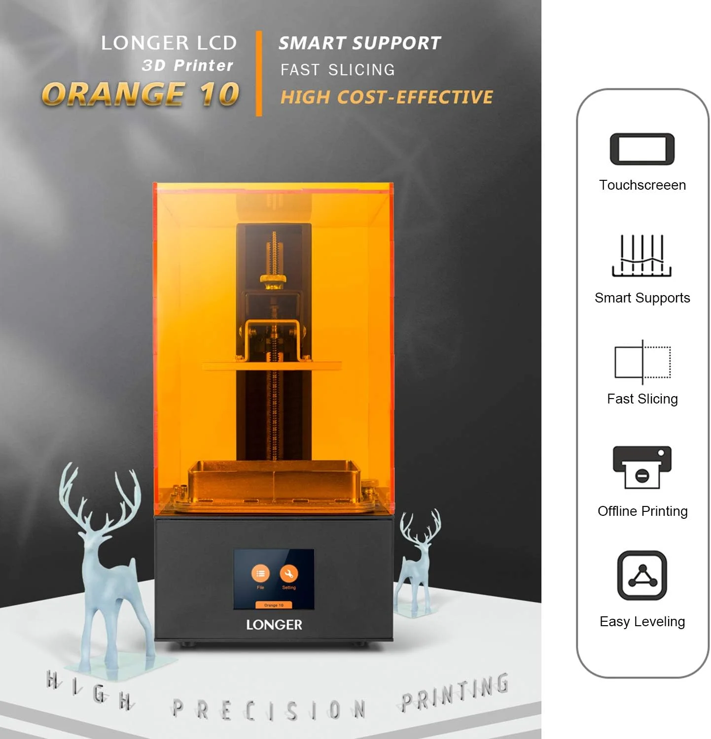 پرینتر سه بعدی رزینی LCD یو وی نارنجی 10 Irovami با صفحه لمسی تمام رنگی 2.8 اینچی، چاپ آفلاین، برش سریع، پشتیبانی هوشمند، هشدار دمای بالا، 98mm(L)*55mm(W)*140mm(H) پرینتر سه بعدی رزینی LCD یو وی نارنجی 10 Irovami با صفحه لمسی تمام رنگی 2.8 اینچی، چاپ آفلاین، برش سریع، پشتیبانی هوشمند، هشدار دمای بالا، 98mm(L)*55mm(W)*140mm(H)