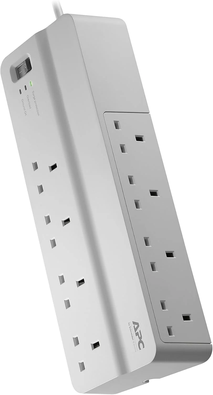 محافظ برق 8 خروجی APC مدل PM8-UK با پوشش خسارت تجهیزات تا سقف 50.000 یورو