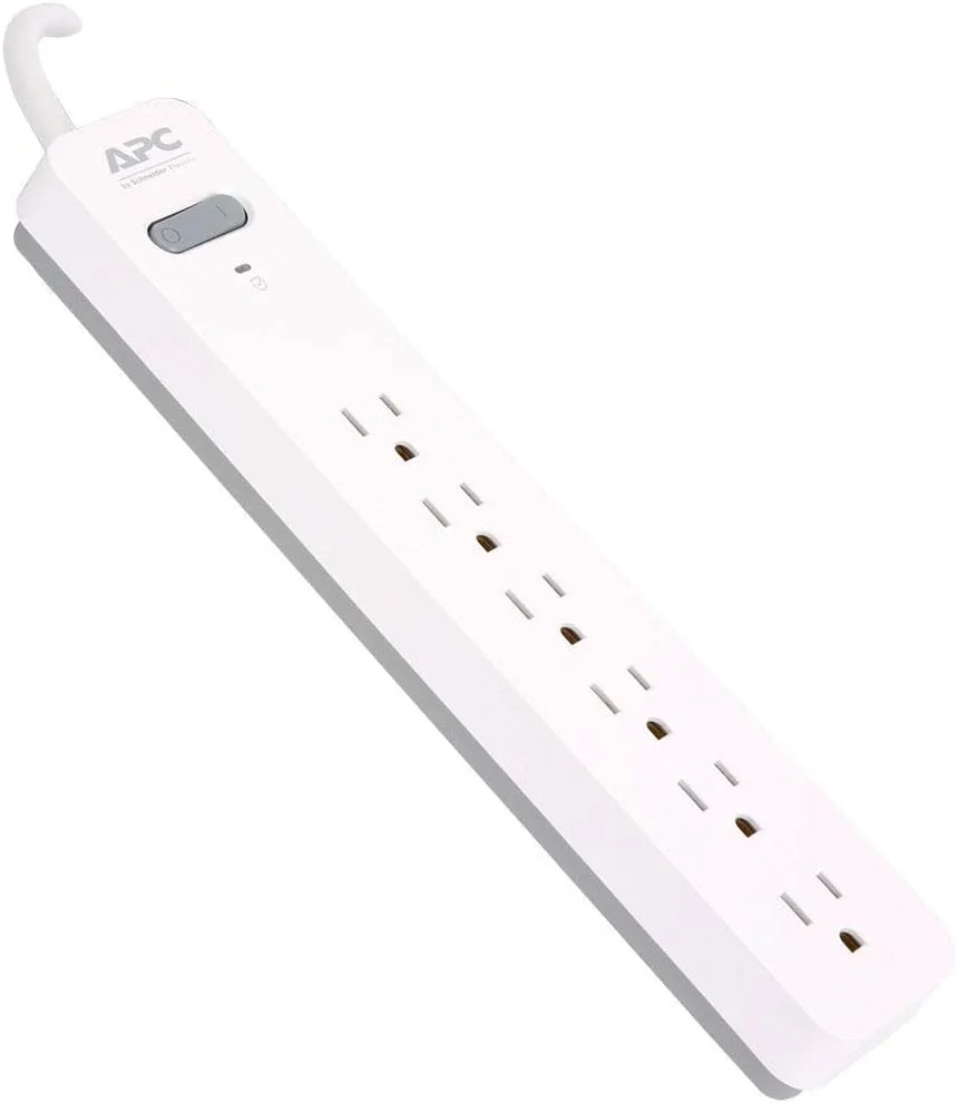 محافظ برق 6 خروجی APC SurgeArrest با سیم 1.8 متری (سفید) محافظ برق 6 خروجی APC SurgeArrest با سیم 1.8 متری (سفید)