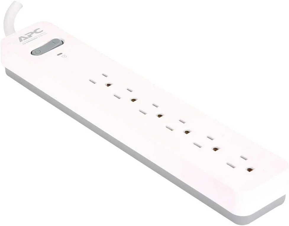 محافظ برق 6 خروجی APC SurgeArrest با سیم 1.8 متری (سفید) محافظ برق 6 خروجی APC SurgeArrest با سیم 1.8 متری (سفید)