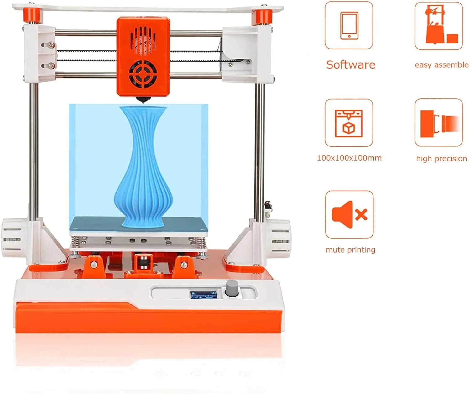 پرینتر سه بعدی VoOqo، پرینترهای سه بعدی خود تراز شونده DIY برای مبتدیان، مونتاژ آسان، اندازه چاپ 100X100X100 میلی متر، برای خانه، کودکان، مبتدیان - رنگ نارنجی پرینتر سه بعدی VoOqo، پرینترهای سه بعدی خود تراز شونده DIY برای مبتدیان، مونتاژ آسان، اندازه چاپ 100X100X100 میلی متر، برای خانه، کودکان، مبتدیان - رنگ نارنجی