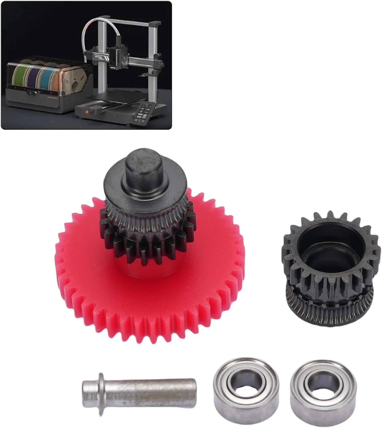 ست چرخ دنده اکسترودر فولادی سخت شده، لوازم جانبی پرینتر سه بعدی، سختی بالا، مجموعه چرخ دنده اکسترودر پرینتر سه بعدی سبک وزن با پوشش DLC