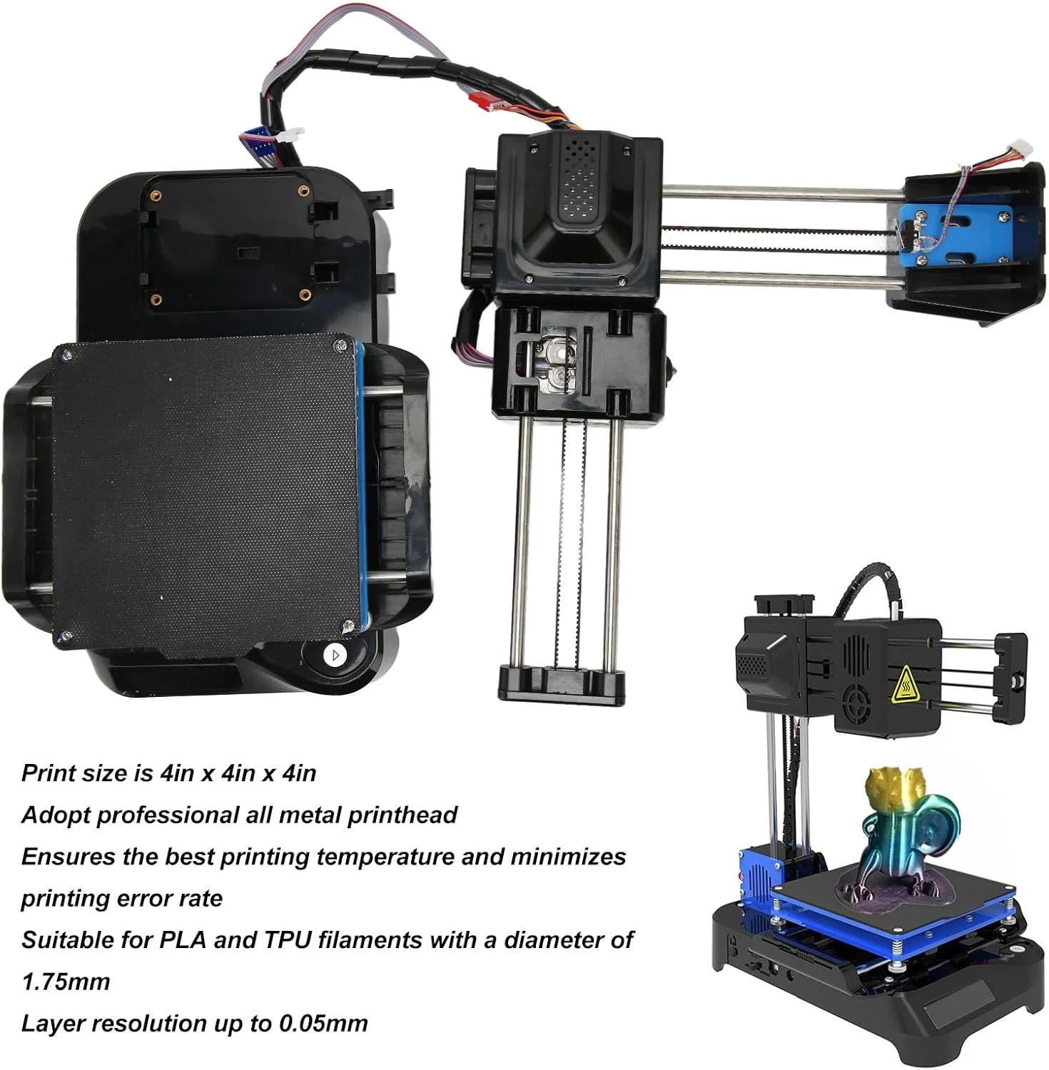 پرینتر سه بعدی مینی FDM سوراندی، اولین پرینتر سه بعدی سطح مبتدی شما، دقت چاپ بالا، حجم چاپ 100x100x100 میلی متر، پرینتر سه بعدی کوچک FDM با اکسترودر مستقیم، پرینتر سه بعدی کوچک برای مبتدیان (دوشاخه UK) پرینتر سه بعدی مینی FDM سوراندی، اولین پرینتر سه بعدی سطح مبتدی شما، دقت چاپ بالا، حجم چاپ 100x100x100 میلی متر، پرینتر سه بعدی کوچک FDM با اکسترودر مستقیم، پرینتر سه بعدی کوچک برای مبتدیان (دوشاخه UK)