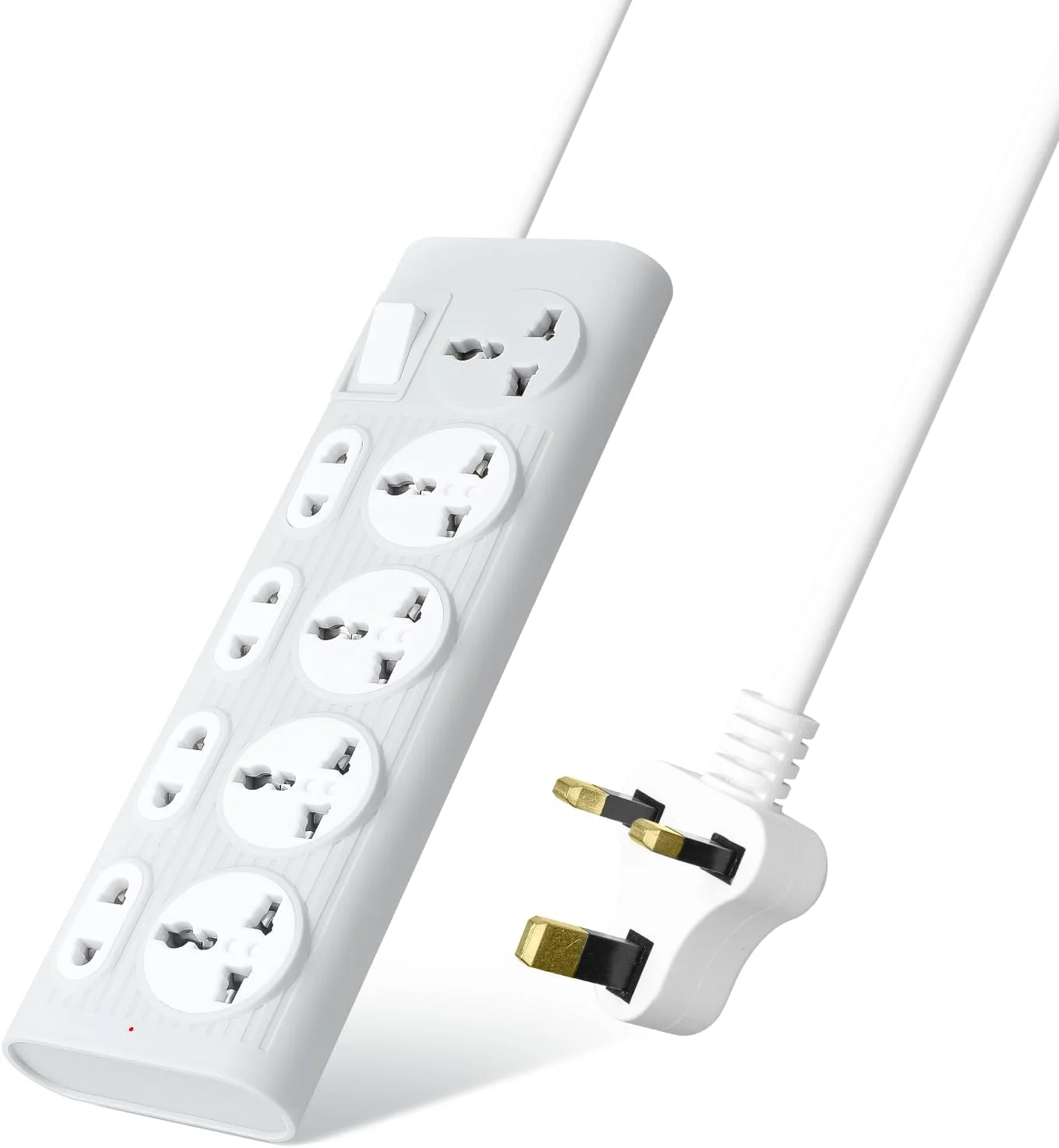 سیم سیار یونیورسال Baytion، کابل افزایش طول با 9 پریز | 5 دوشاخه UK 3 پین | 4 دوشاخه CN | نوار برق 1.8 متری بادوام برای خانه، دفتر و مسافرت به CN، AUS، UK، HK، SG