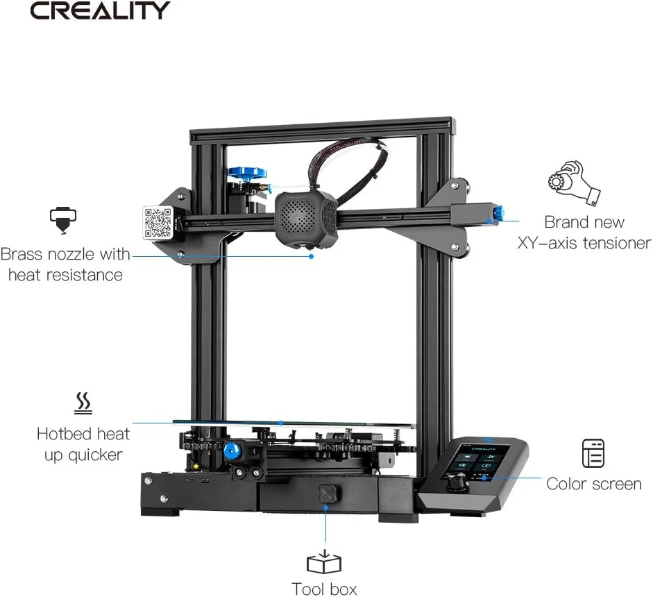 کیت پرینتر سه بعدی Creality 3D Ender-3 V2، ساختار یکپارچه تمام فلزی، مادربرد بی صدا، صفحه نمایش رابط کاربری جدید، پشتیبانی از ادامه چاپ، ابعاد ساخت 220 * 220 * 250 میلی متر کیت پرینتر سه بعدی Creality 3D Ender-3 V2، ساختار یکپارچه تمام فلزی، مادربرد بی صدا، صفحه نمایش رابط کاربری جدید، پشتیبانی از ادامه چاپ، ابعاد ساخت 220 * 220 * 250 میلی متر