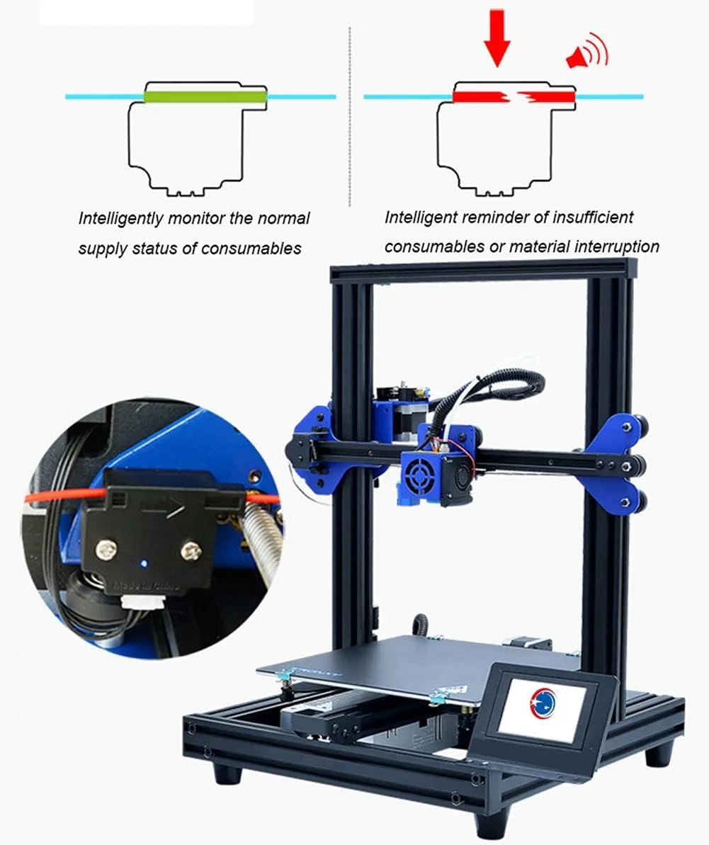 کیت چاپ سه بعدی، کیت چاپ سریع DIY با صفحه لمسی تمام رنگی و عملکرد ادامه چاپ و تراز خودکار، اندازه چاپ 255X255 X 260 میلی متر کیت چاپ سه بعدی، کیت چاپ سریع DIY با صفحه لمسی تمام رنگی و عملکرد ادامه چاپ و تراز خودکار، اندازه چاپ 255X255 X 260 میلی متر