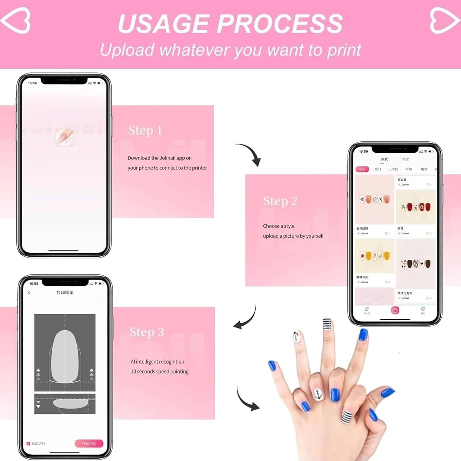دستگاه چاپ ناخن هوشمند سه بعدی، دستگاه چاپ ناخن دیجیتال موبایل کوچک با کنترل برنامه، دستگاه چاپ برقی کوچک حرفه ای ناخن با عملکرد تشخیص خودکار، برای ناخن های خانگی دستگاه چاپ ناخن هوشمند سه بعدی، دستگاه چاپ ناخن دیجیتال موبایل کوچک با کنترل برنامه، دستگاه چاپ برقی کوچک حرفه ای ناخن با عملکرد تشخیص خودکار، برای ناخن های خانگی