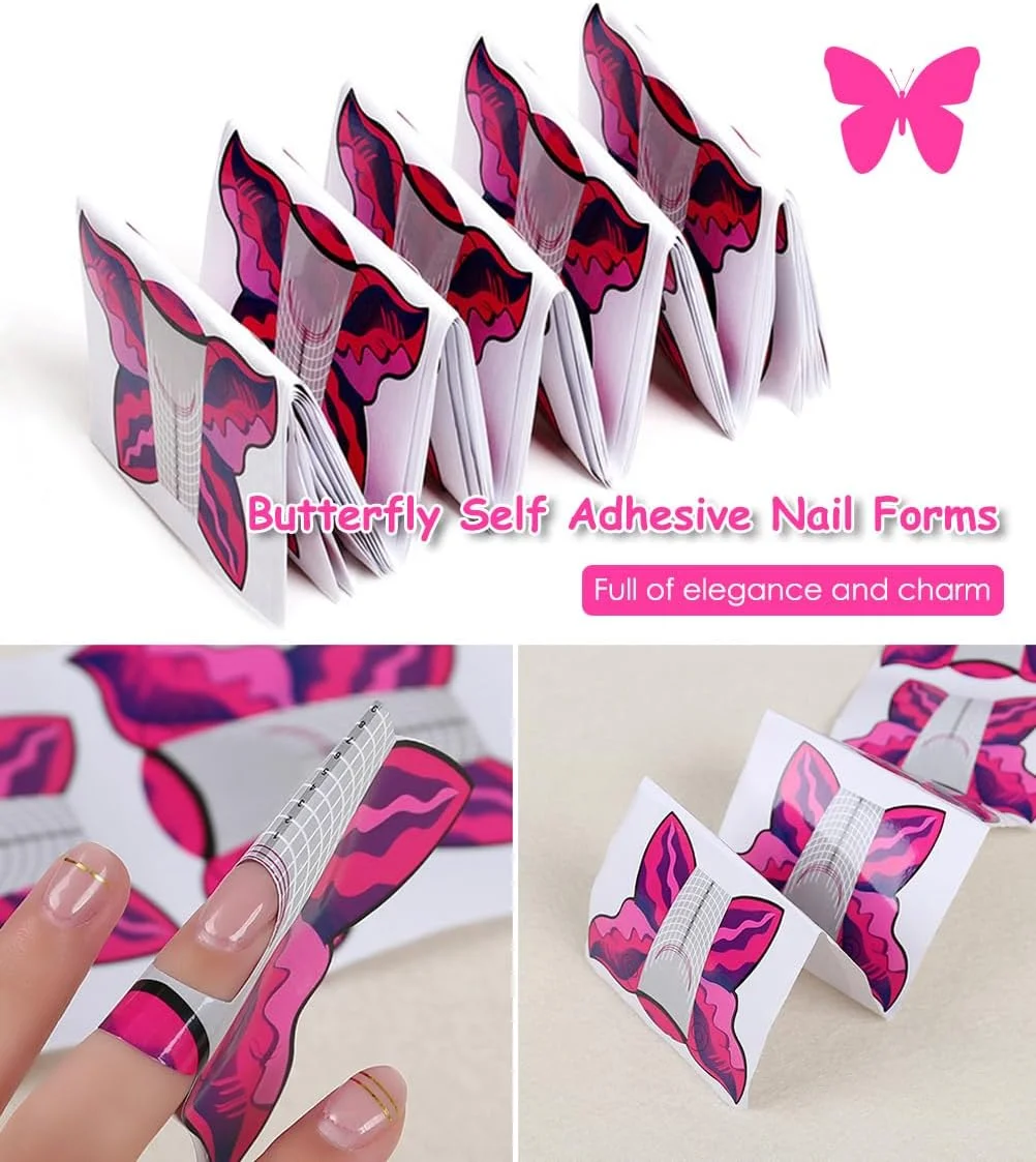 آکوآک 100 عدد استیکر فرم راهنمای کاشت ناخن پروانه ای، مناسب برای ناخن های اکریلیک / کاشت ژل یو وی آکوآک 100 عدد استیکر فرم راهنمای کاشت ناخن پروانه ای، مناسب برای ناخن های اکریلیک / کاشت ژل یو وی