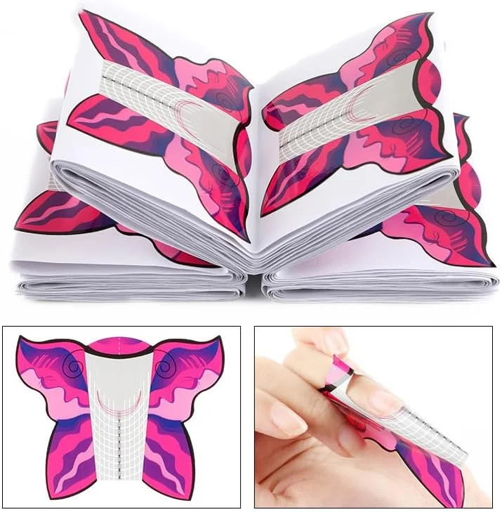 آکوآک 100 عدد استیکر فرم راهنمای کاشت ناخن پروانه ای، مناسب برای ناخن های اکریلیک / کاشت ژل یو وی آکوآک 100 عدد استیکر فرم راهنمای کاشت ناخن پروانه ای، مناسب برای ناخن های اکریلیک / کاشت ژل یو وی