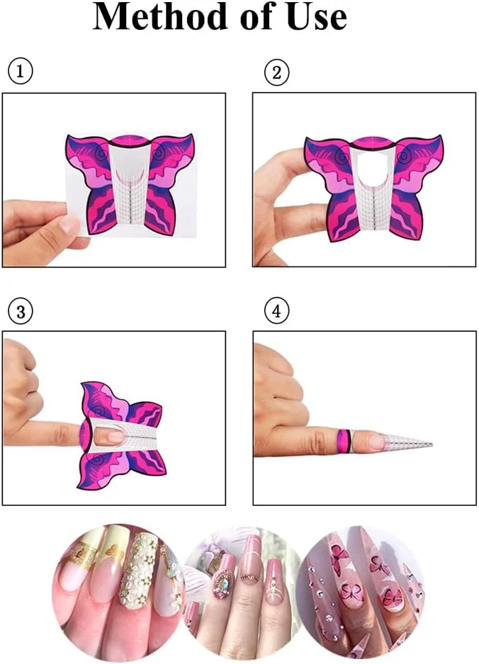 آکوآک 100 عدد استیکر فرم راهنمای کاشت ناخن پروانه ای، مناسب برای ناخن های اکریلیک / کاشت ژل یو وی آکوآک 100 عدد استیکر فرم راهنمای کاشت ناخن پروانه ای، مناسب برای ناخن های اکریلیک / کاشت ژل یو وی