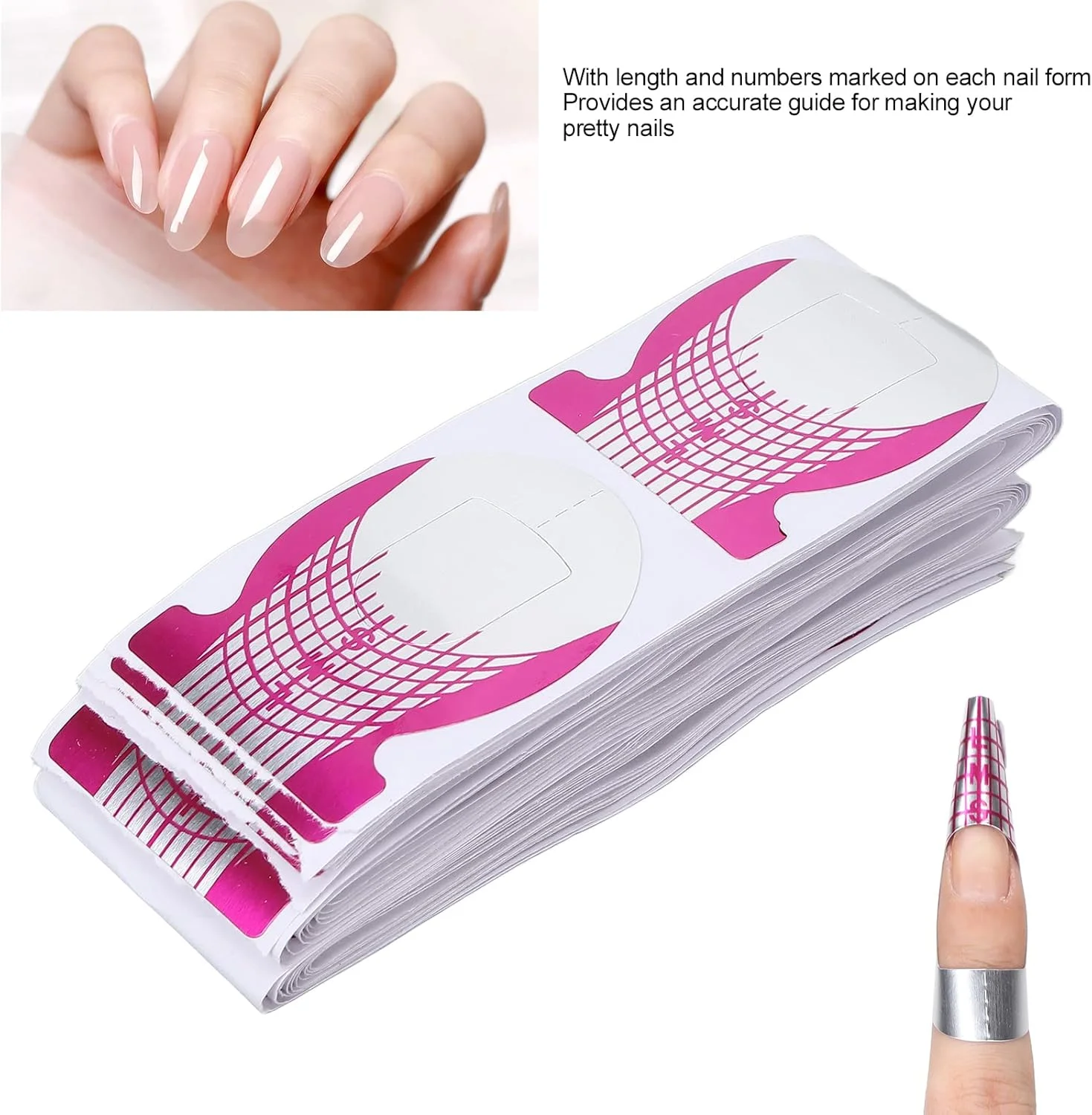 100 عدد فرم طراحی ناخن، استیکر چسبی برای کاشت ناخن، ابزار مانیکور
