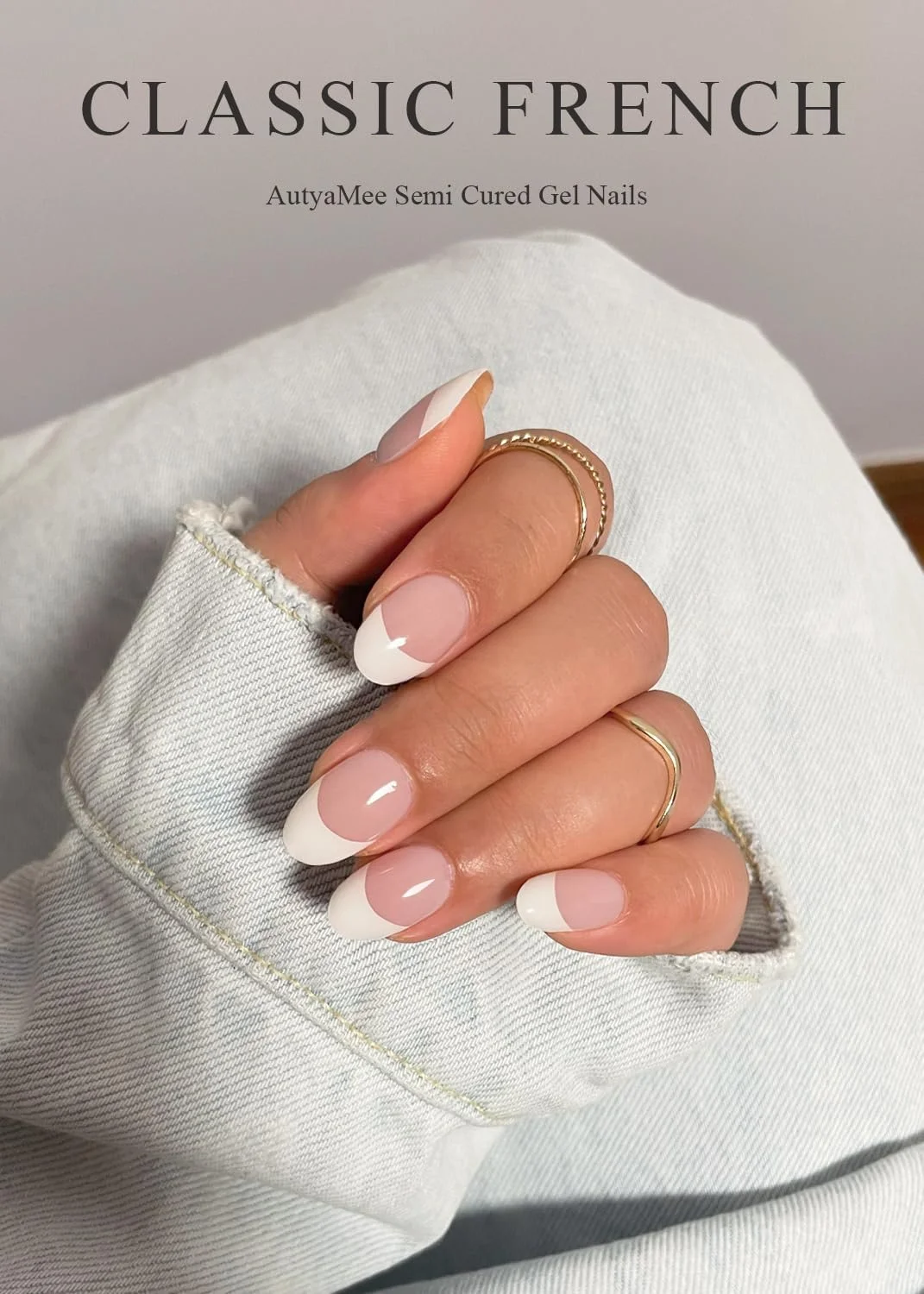 برچسب ناخن ژلی نیمه پخته AutyaMee (فرنچ کلاسیک)، نوک فرنچ سفید، 20 عدد روکش ناخن ژلی، استیکر، نیاز به نور UV، کیفیت سالنی، ماندگاری طولانی برچسب ناخن ژلی نیمه پخته AutyaMee (فرنچ کلاسیک)، نوک فرنچ سفید، 20 عدد روکش ناخن ژلی، استیکر، نیاز به نور UV، کیفیت سالنی، ماندگاری طولانی