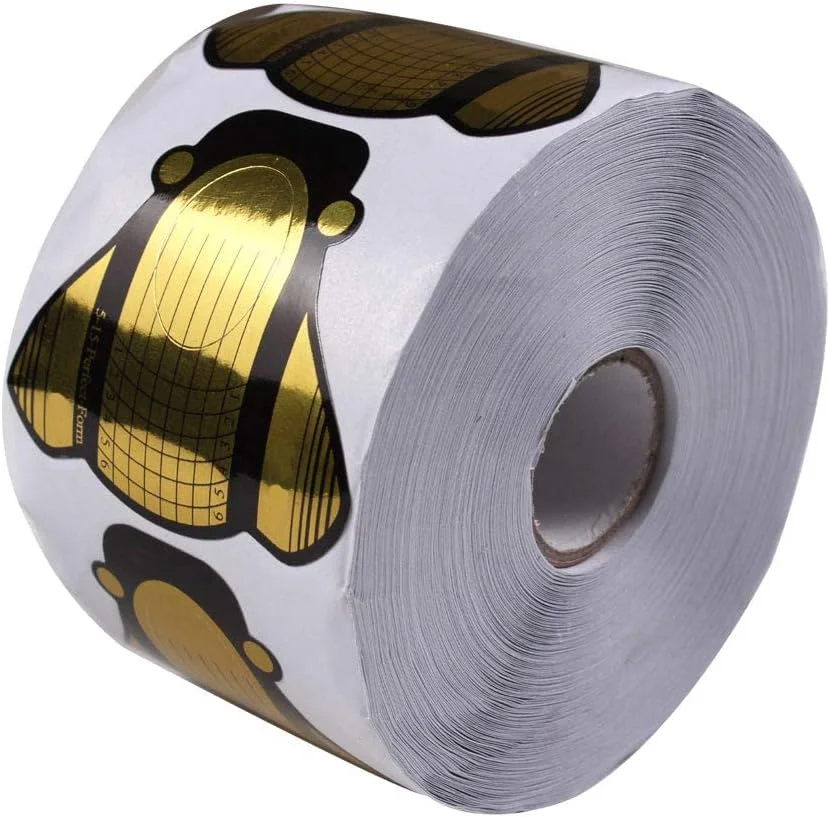 500 عدد/رول فرم ناخن، استیکرهای راهنمای طراحی ناخن برای اکریلیک، ژل یو وی، ابزار مانیکور و اکستنشن ناخن (طلایی) 500 عدد/رول فرم ناخن، استیکرهای راهنمای طراحی ناخن برای اکریلیک، ژل یو وی، ابزار مانیکور و اکستنشن ناخن (طلایی)