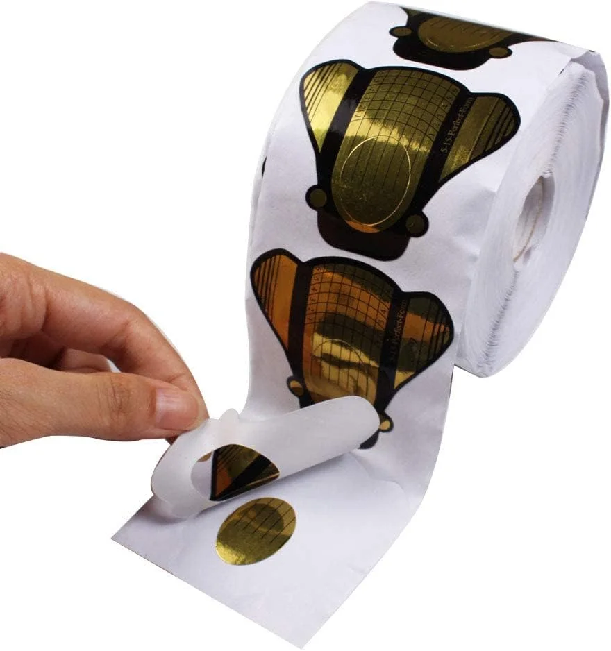 500 عدد/رول فرم ناخن، استیکرهای راهنمای طراحی ناخن برای اکریلیک، ژل یو وی، ابزار مانیکور و اکستنشن ناخن (طلایی) 500 عدد/رول فرم ناخن، استیکرهای راهنمای طراحی ناخن برای اکریلیک، ژل یو وی، ابزار مانیکور و اکستنشن ناخن (طلایی)