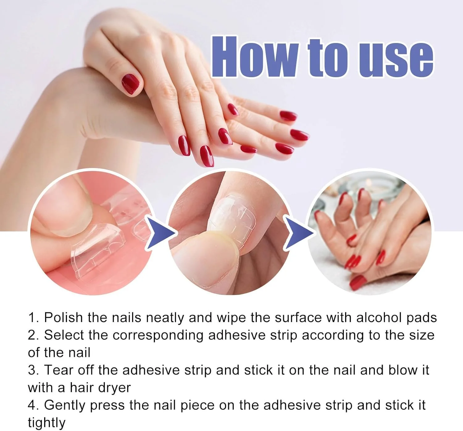 برچسب های چسب ناخن KASTWAVE، 264 عدد (11 ورق)، برچسب چسب دو طرفه ناخن، برچسب های چسب ناخن مصنوعی فوق العاده چسبنده ژله ای شفاف، ضد آب، قابل تنفس و انعطاف پذیر برای مانیکور زنان و دختران