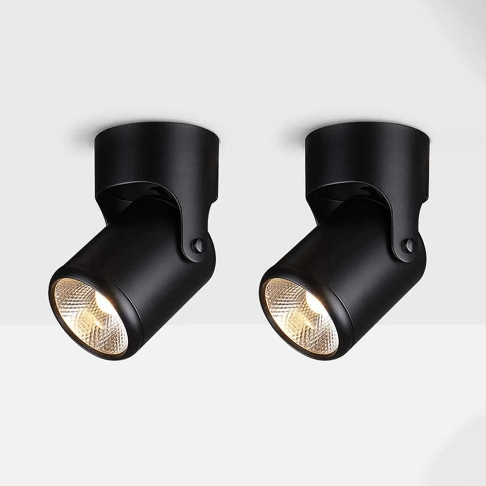 چراغ های سقفی ال ای دی، چراغ سقفی چرخشی، چراغ برجسته آلومینیومی مشکی مدرن، چراغ های سقفی 10 واتی مناسب برای مصارف خانگی تجاری (رنگ: 3000K)