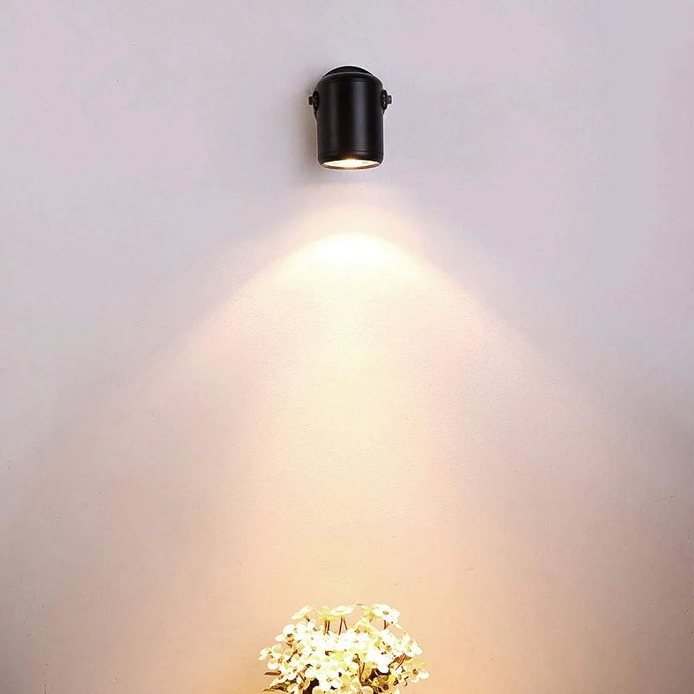 چراغ های سقفی ال ای دی، چراغ سقفی چرخشی، چراغ برجسته آلومینیومی مشکی مدرن، چراغ های سقفی 10 واتی مناسب برای مصارف خانگی تجاری (رنگ: 3000K)