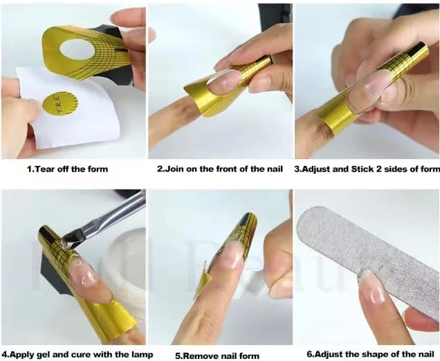 برچسب های فرم کاشت ناخن حرفه ای، طلایی، 500 عدد، سایز بزرگ برچسب های فرم کاشت ناخن حرفه ای، طلایی، 500 عدد، سایز بزرگ