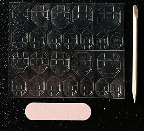 ناخن مصنوعی اکستنشن سانکیزرز (بسته 24 عددی) ناخن های مصنوعی فرانسوی بادوام، ست کامل ناخن های مصنوعی اکریلیک با برچسب های چسب ناخن و سوهان ناخن (مدل D)