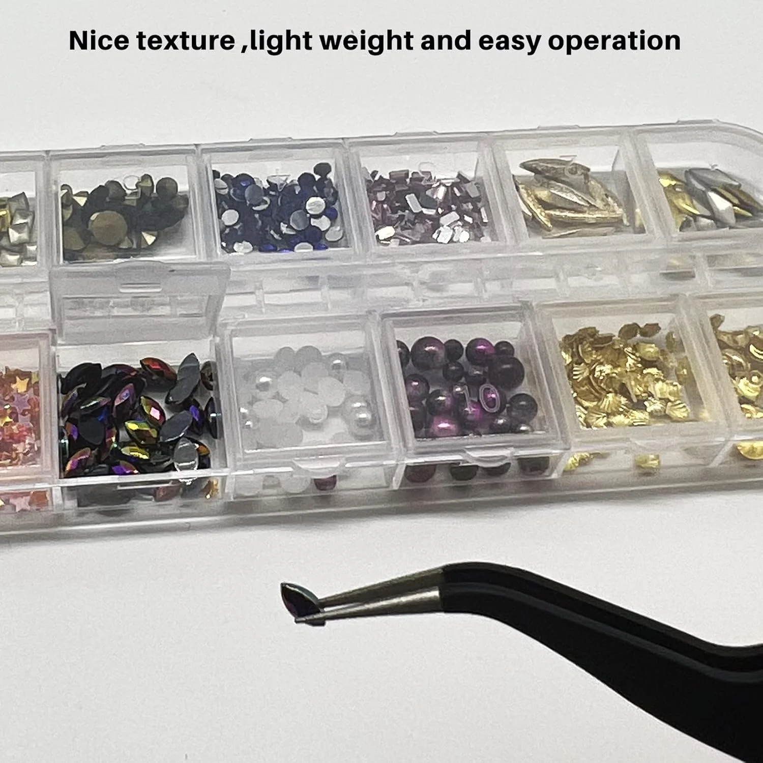 ZTXPRO 2 عدد موچین طراحی ناخن، موچین نوک صاف و خمیده برای چسباندن نگین، موچین نوک تیز برای صنایع دستی، ابزار آرایش - مشکی (PROUK104ECO) ZTXPRO 2 عدد موچین طراحی ناخن، موچین نوک صاف و خمیده برای چسباندن نگین، موچین نوک تیز برای صنایع دستی، ابزار آرایش - مشکی (PROUK104ECO)