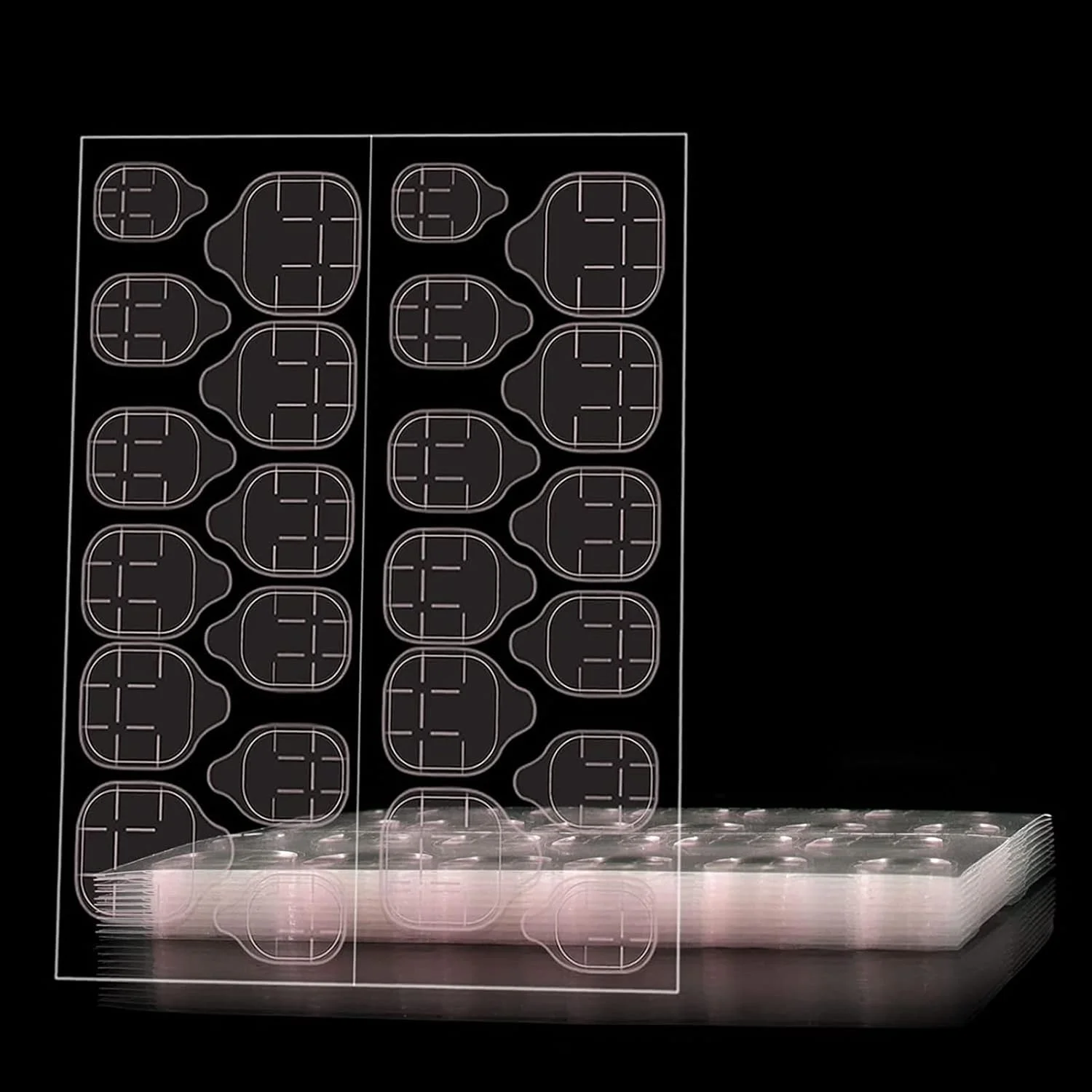 برچسب چسب ناخن YHOME، 50 ورق 1000 عدد برچسب چسبی، برچسب های دو طرفه فشاری، چسب شفاف ضد آب برای ناخن های فشاری، هنر DIY بانوان