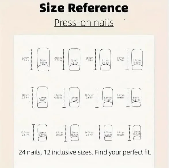 ۲۴ عدد برچسب ناخن مربعی، طرح ستاره، اکستنشن ناخن مصنوعی، ناخن های قابل جابجایی