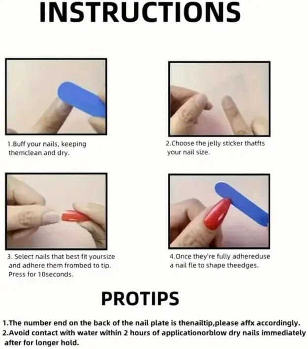 ۲۴ عدد برچسب ناخن مربعی، طرح ستاره، اکستنشن ناخن مصنوعی، ناخن های قابل جابجایی