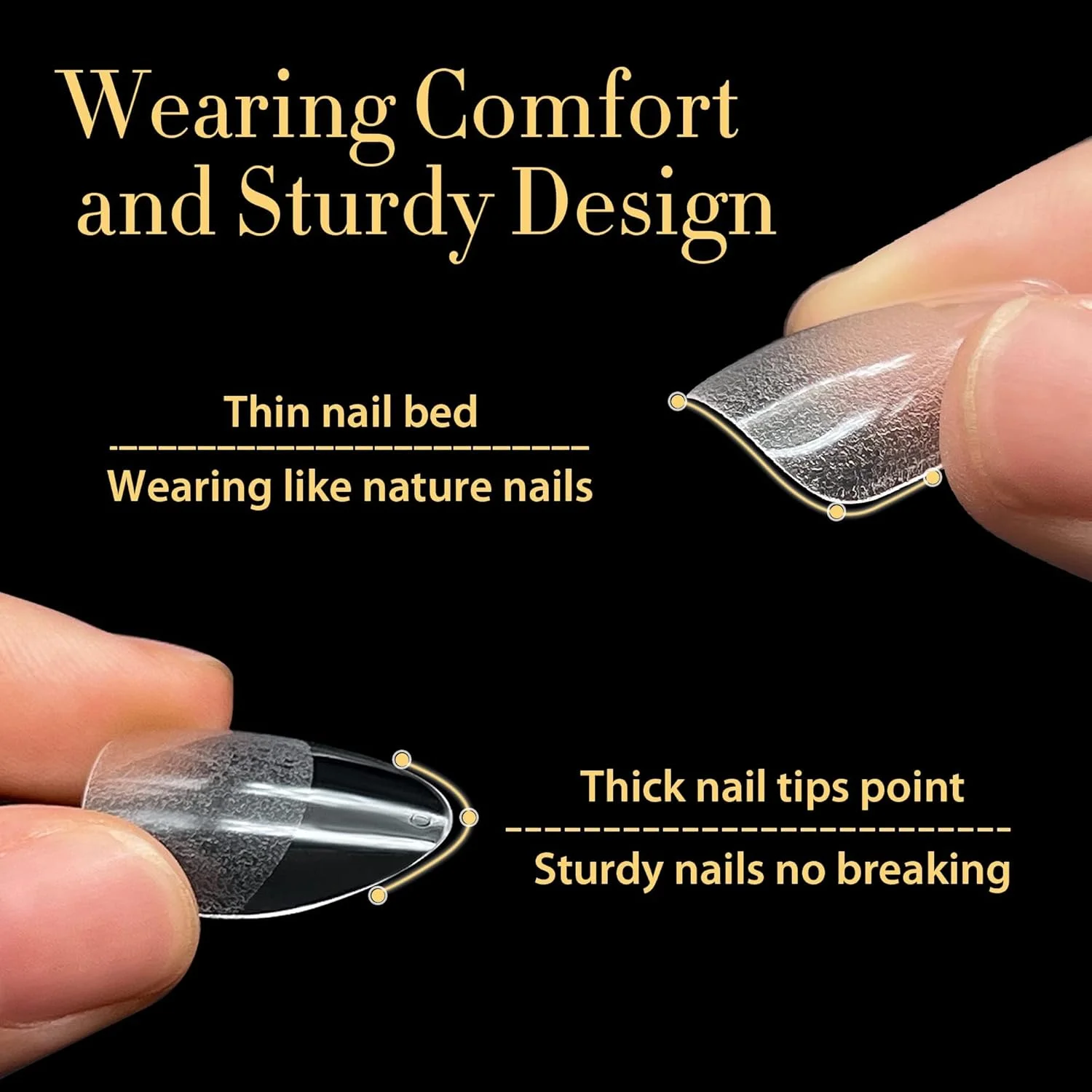 کپسول ناخن بادامی آمریکایی UNA GELLA، 504 عدد در 12 سایز، تیپ ناخن از پیش فرم داده شده نیمه مات برای ناخن های اکریلیک، استیکرهای ناخن مصنوعی برای اکستنشن و هنر DIY