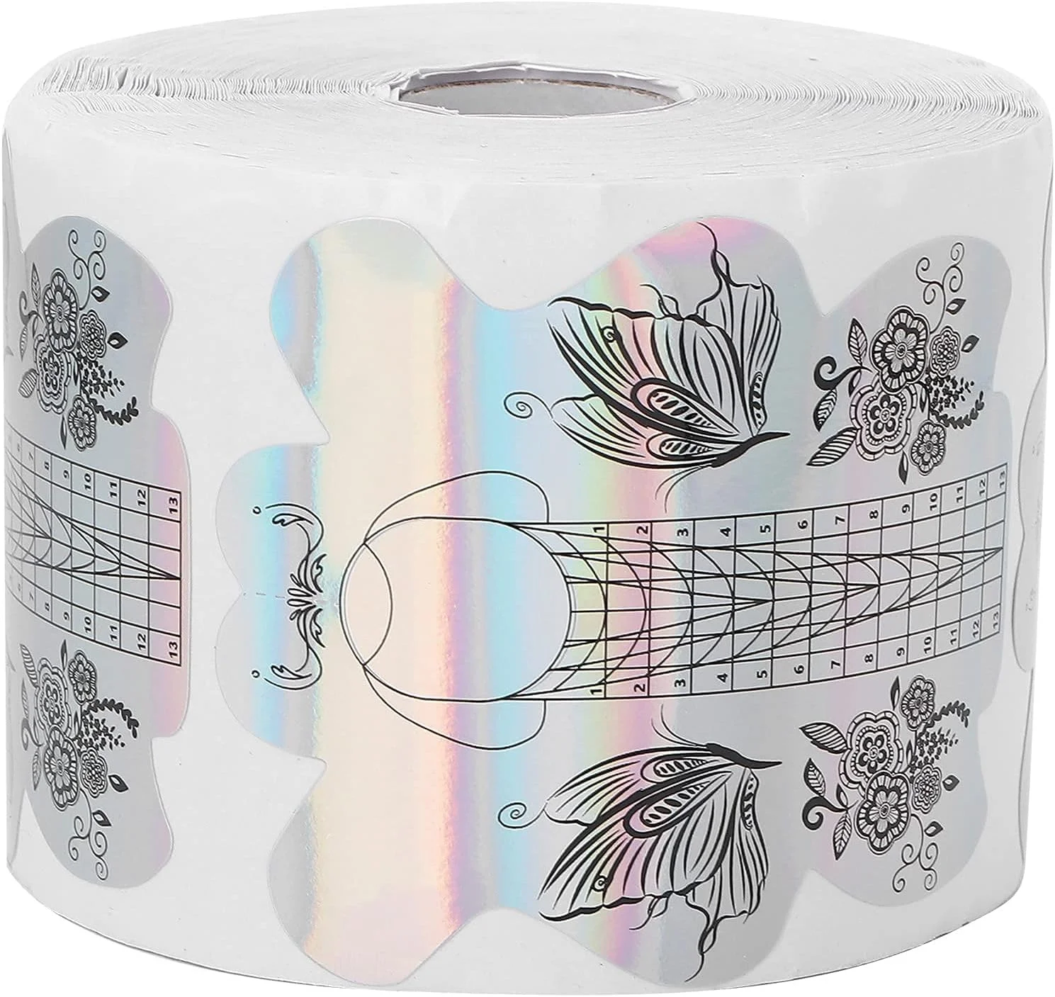 300 عدد استیکر ضخیم خود چسب برای طراحی ناخن، فرم های زیبای ژل ناخن برای بانوان