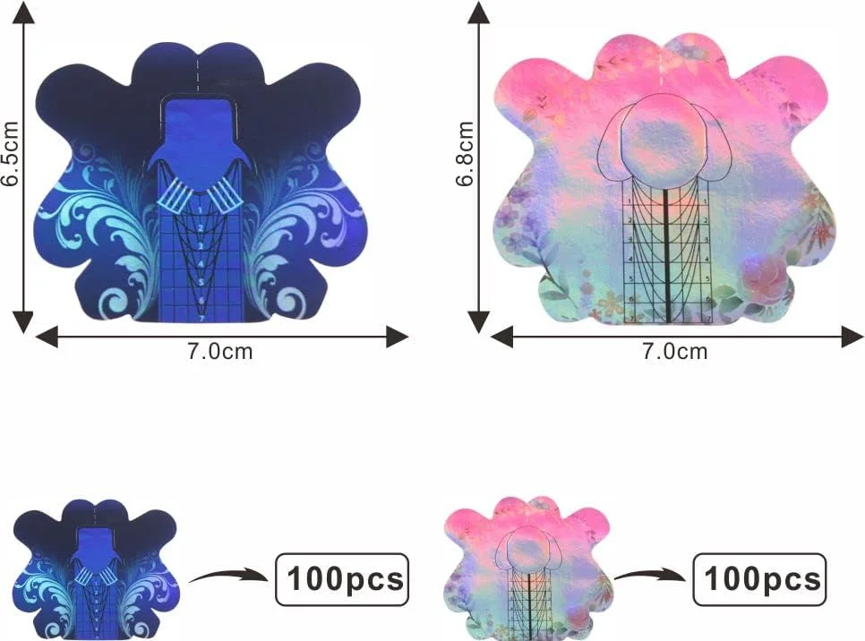 200 عدد استیکر فرم ناخن Tenaci، استیکر فرم ناخن رنگی لیزری برای ناخن های اکریلیک، ژل ناخن پلی، راهنمای نوک فرم هنر ناخن UV 200 عدد استیکر فرم ناخن Tenaci، استیکر فرم ناخن رنگی لیزری برای ناخن های اکریلیک، ژل ناخن پلی، راهنمای نوک فرم هنر ناخن UV