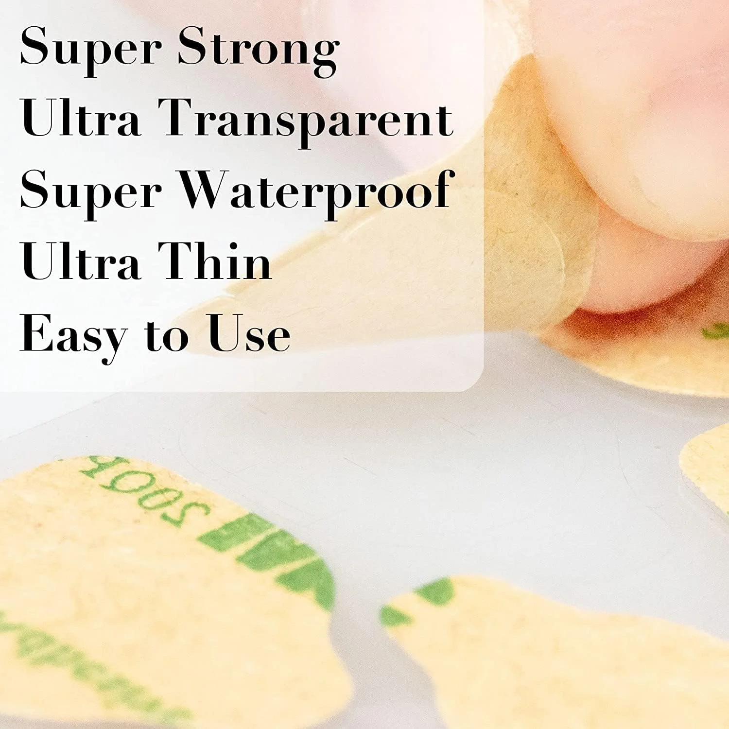 برچسب چسب ناخن، SYOSI بسته 50 عددی برچسب های چسبی ناخن برای ناخن مصنوعی چسب ژل برچسب های دو طرفه ضد آب چسبندگی قوی شفاف