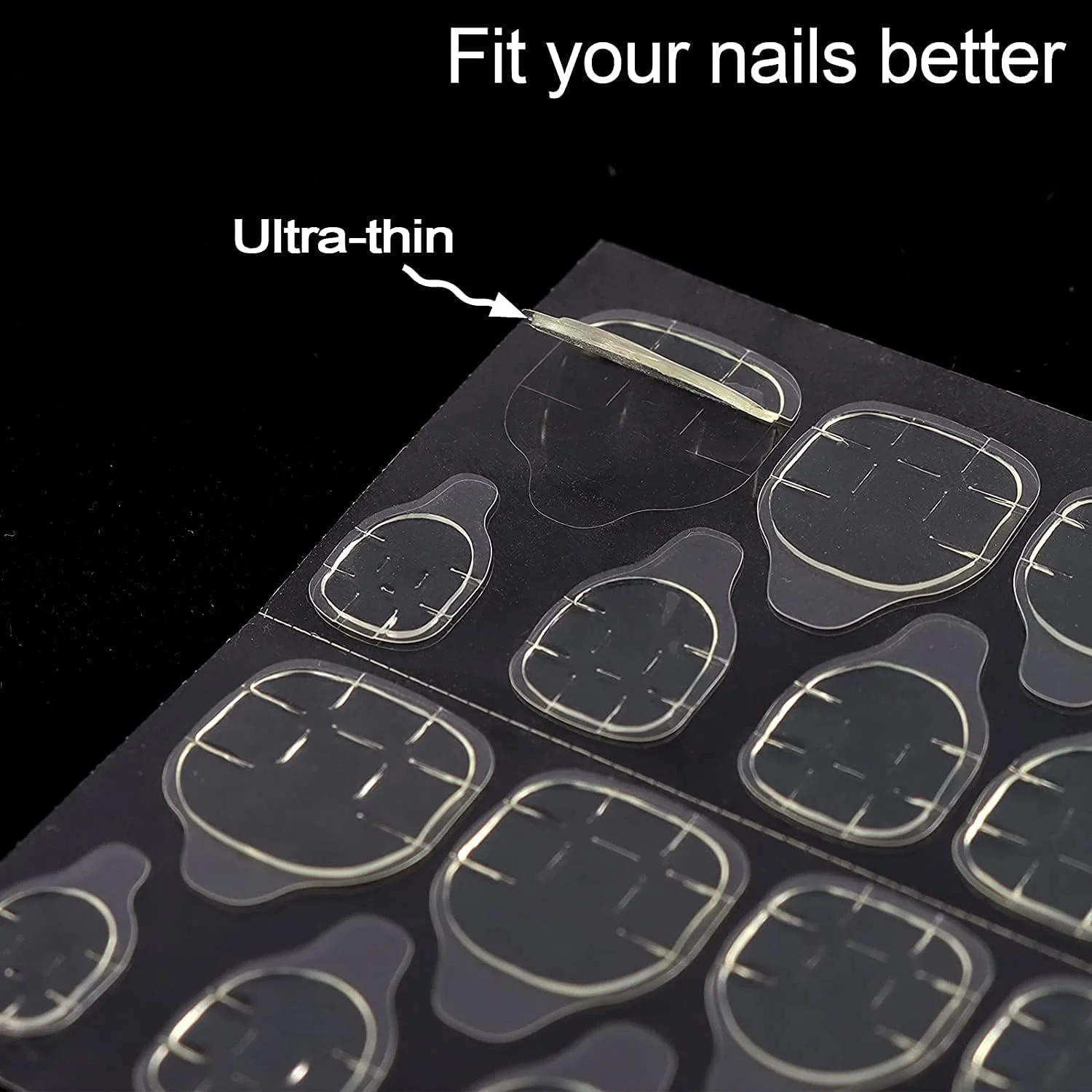 برچسب چسب ناخن SYOSI، تب های چسب دو طرفه نوک ناخن مصنوعی برای فشار دادن روی تب های چسبنده ناخن، چسب ناخن ژله ای ضد آب و تنفسی نوک ناخن مصنوعی، 30 ورق