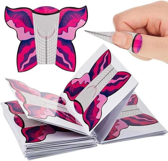 برچسب های فرم ناخن طرح پروانه، 300 عدد، برای کاشت ناخن با ژل و اکریلیک برچسب های فرم ناخن طرح پروانه، 300 عدد، برای کاشت ناخن با ژل و اکریلیک