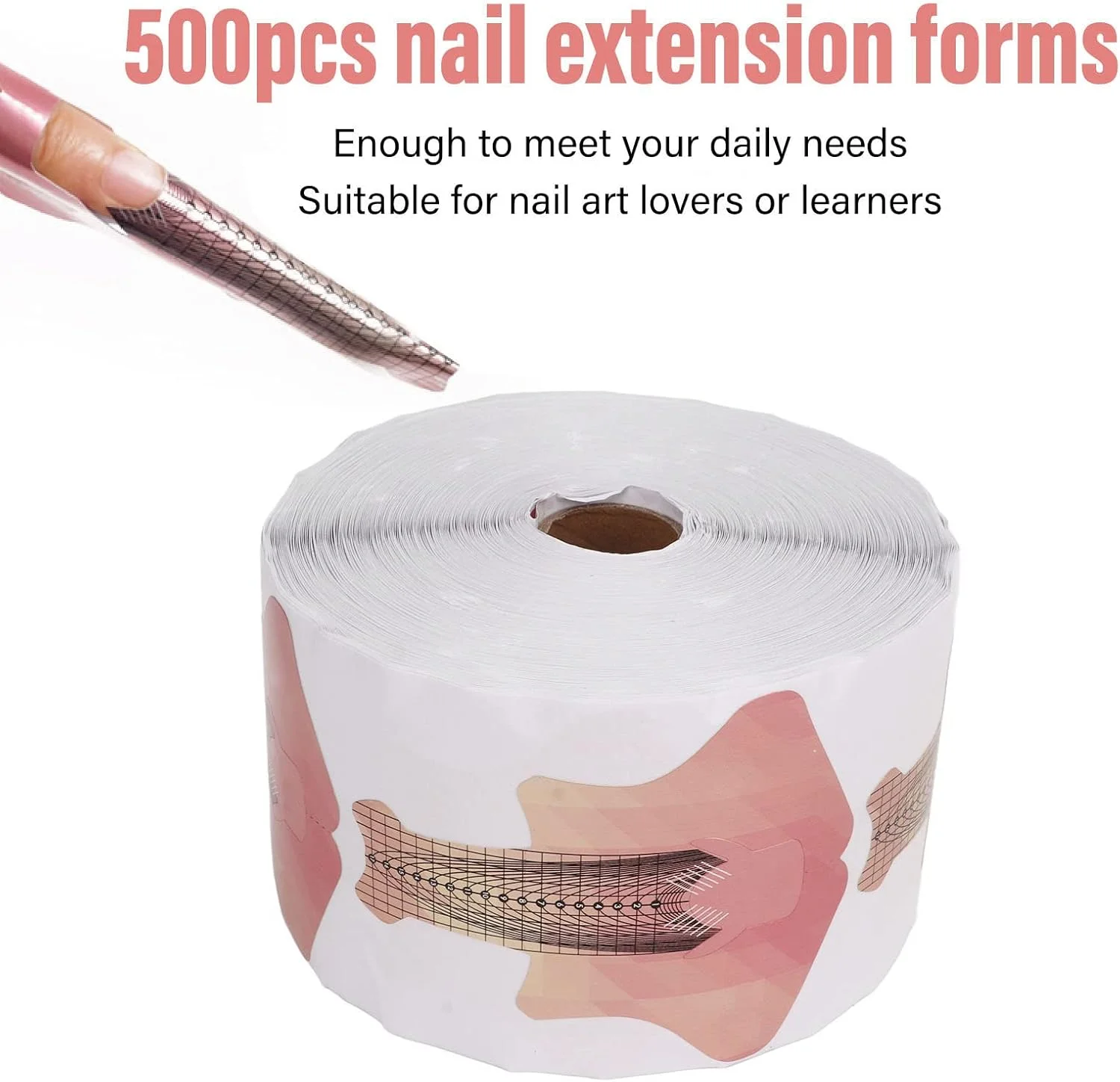 استیکر فرم کاشت ناخن جداشدنی خودچسب سوراندی، 500 عدد راهنمای فرم ناخن، علامت گذاری شده واضح، شکل دهنده فرم ناخن DIY برای سالن خانگی استیکر فرم کاشت ناخن جداشدنی خودچسب سوراندی، 500 عدد راهنمای فرم ناخن، علامت گذاری شده واضح، شکل دهنده فرم ناخن DIY برای سالن خانگی